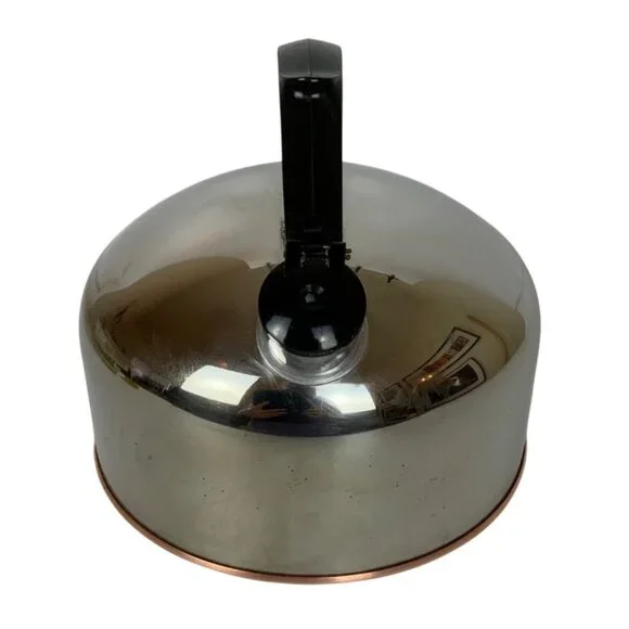 Revere Ware Stainless Steel Copper Bottom Whistling Tea Kettle 3.5 Qt Rome NY 84 - Picture 4 of 8